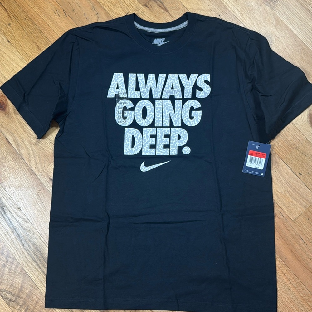 Nike ALWAYS GOING DEEP Black Elephant Cement Griffey Trout Baseball Size Large